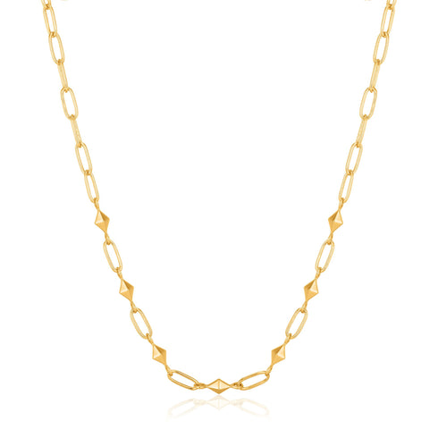 Gold Heavy Spike Necklace